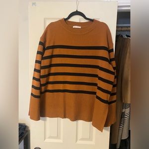 Orange striped sweater